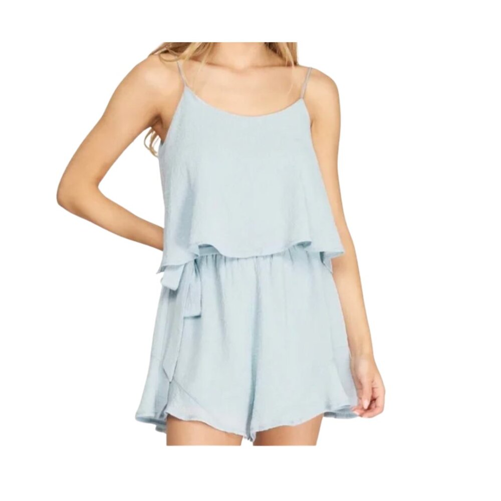 NanaMacs Instant Upgrade Satin Ruffled Romper MINT MEDIUM NWT